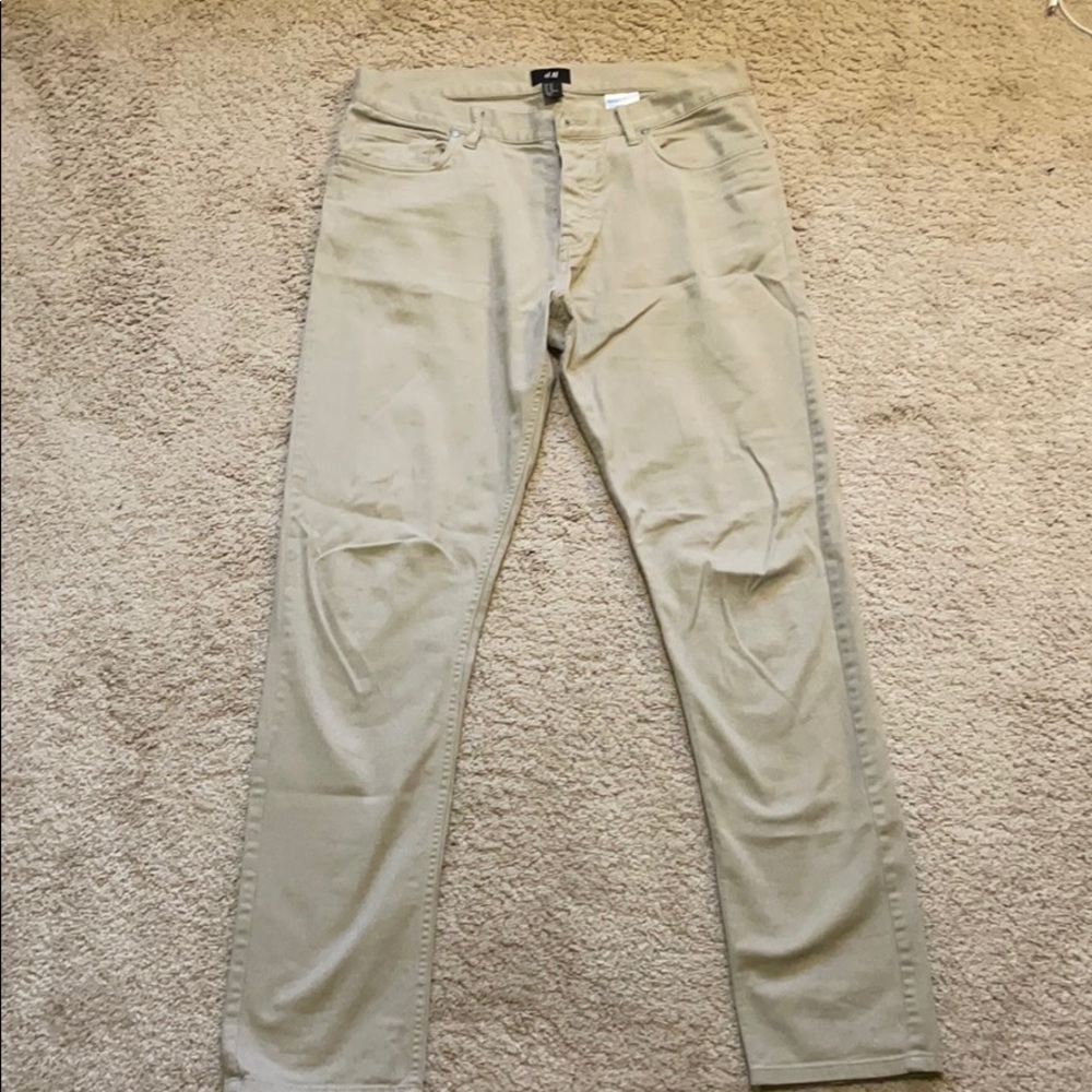 Men’s H&M khaki stretch pants slim fit